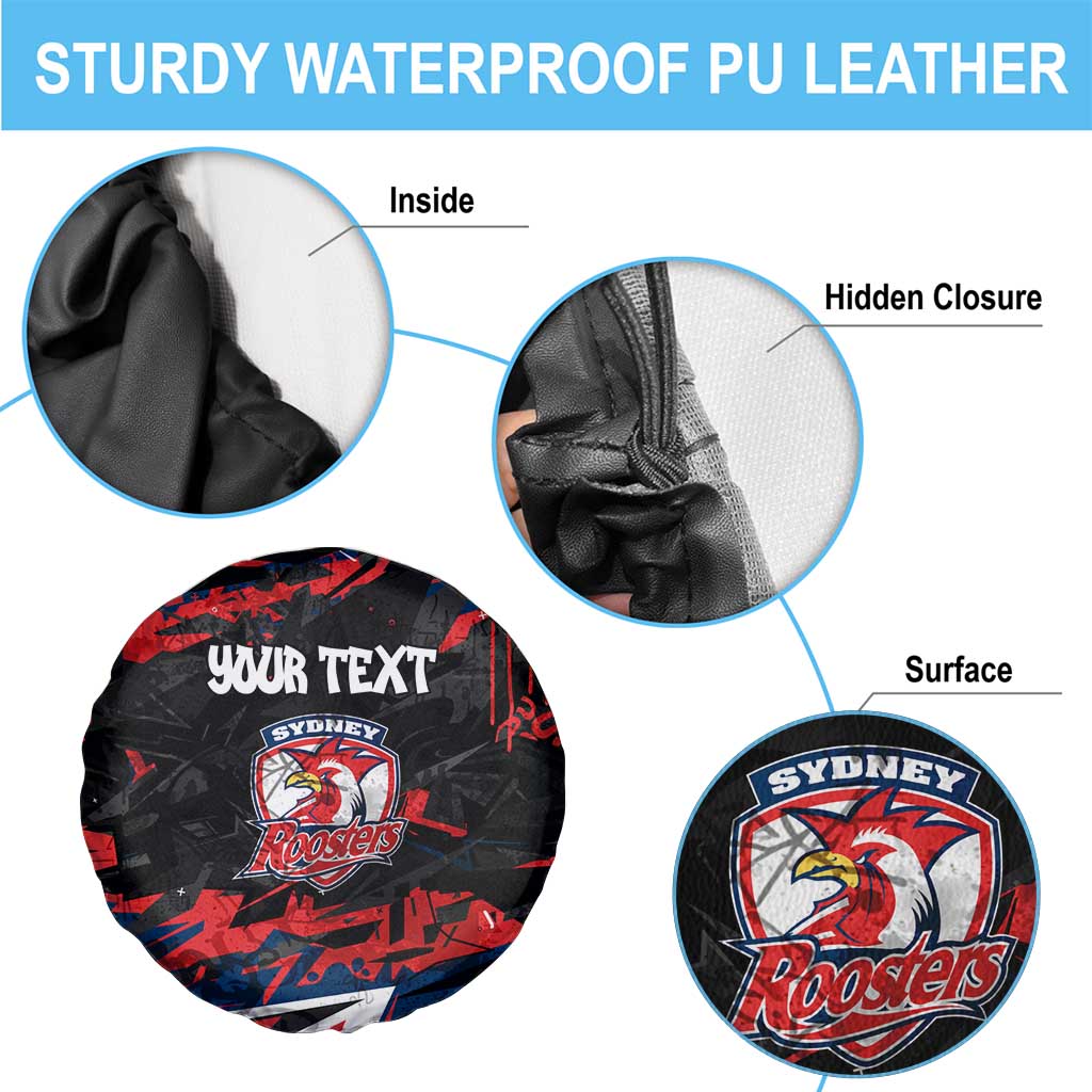Personalized Sydney Roosters Spare Tire Cover Graffiti Grunge Abstract Urban Street Style Design