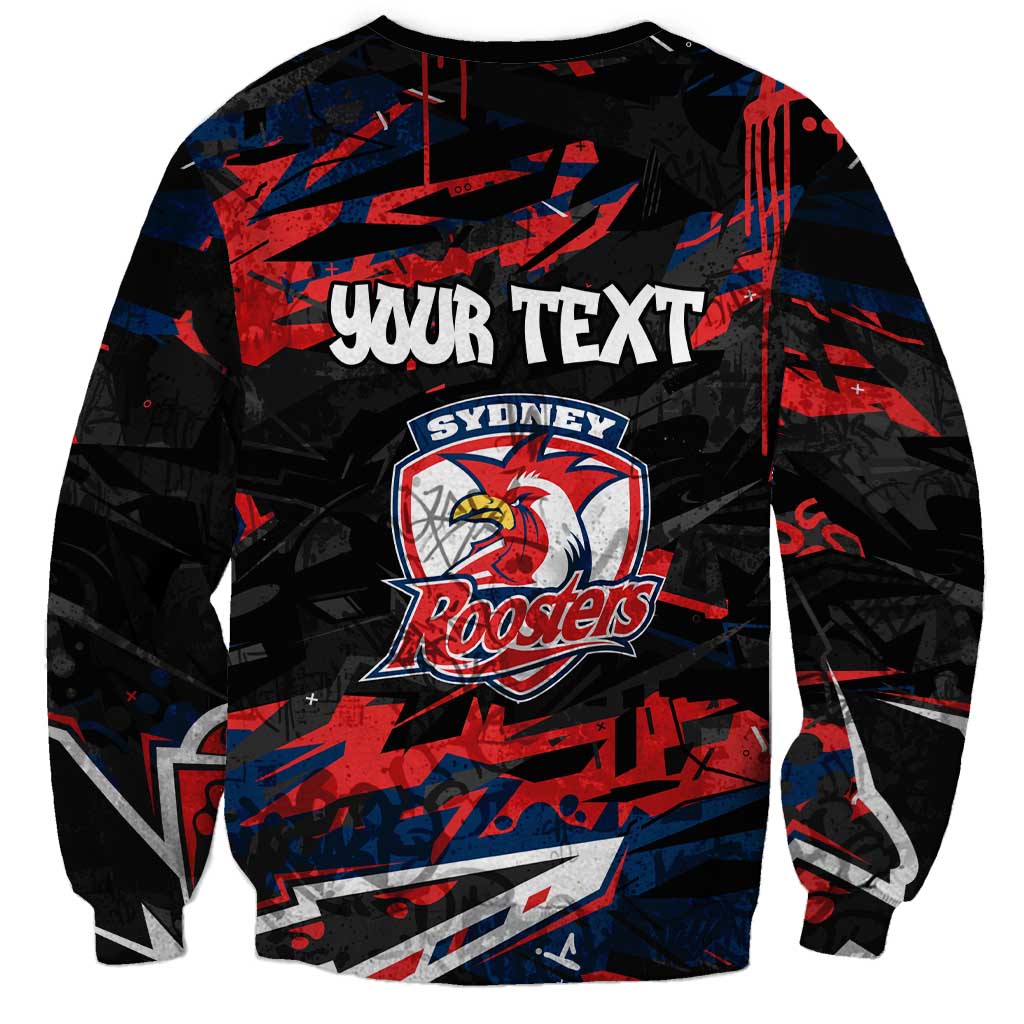 Personalized Sydney Roosters Sweatshirt Graffiti Grunge Abstract Urban Street Style Design