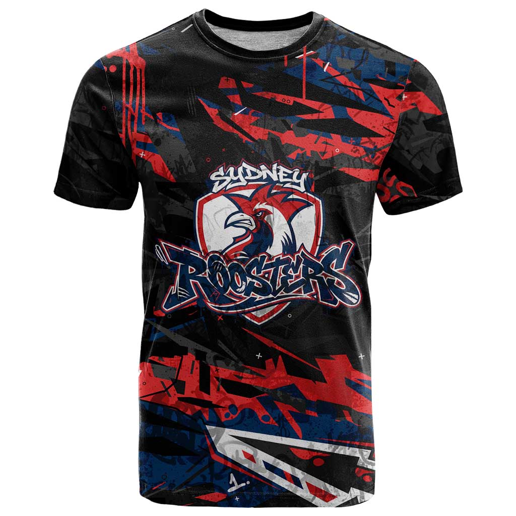 Personalized Sydney Roosters T Shirt Graffiti Grunge Abstract Urban Street Style Design