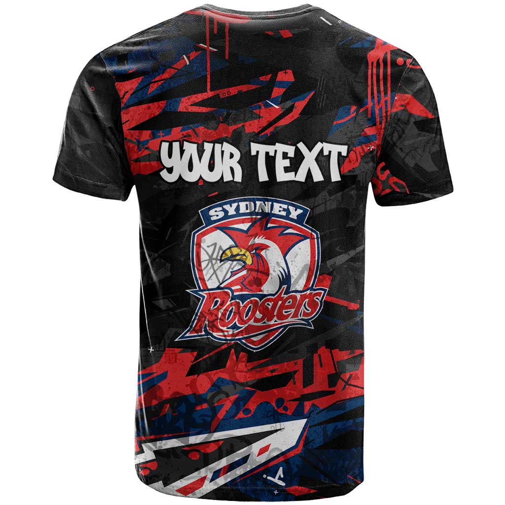 Personalized Sydney Roosters T Shirt Graffiti Grunge Abstract Urban Street Style Design