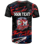Personalized Sydney Roosters T Shirt Graffiti Grunge Abstract Urban Street Style Design