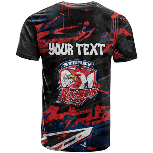 Personalized Sydney Roosters T Shirt Graffiti Grunge Abstract Urban Street Style Design