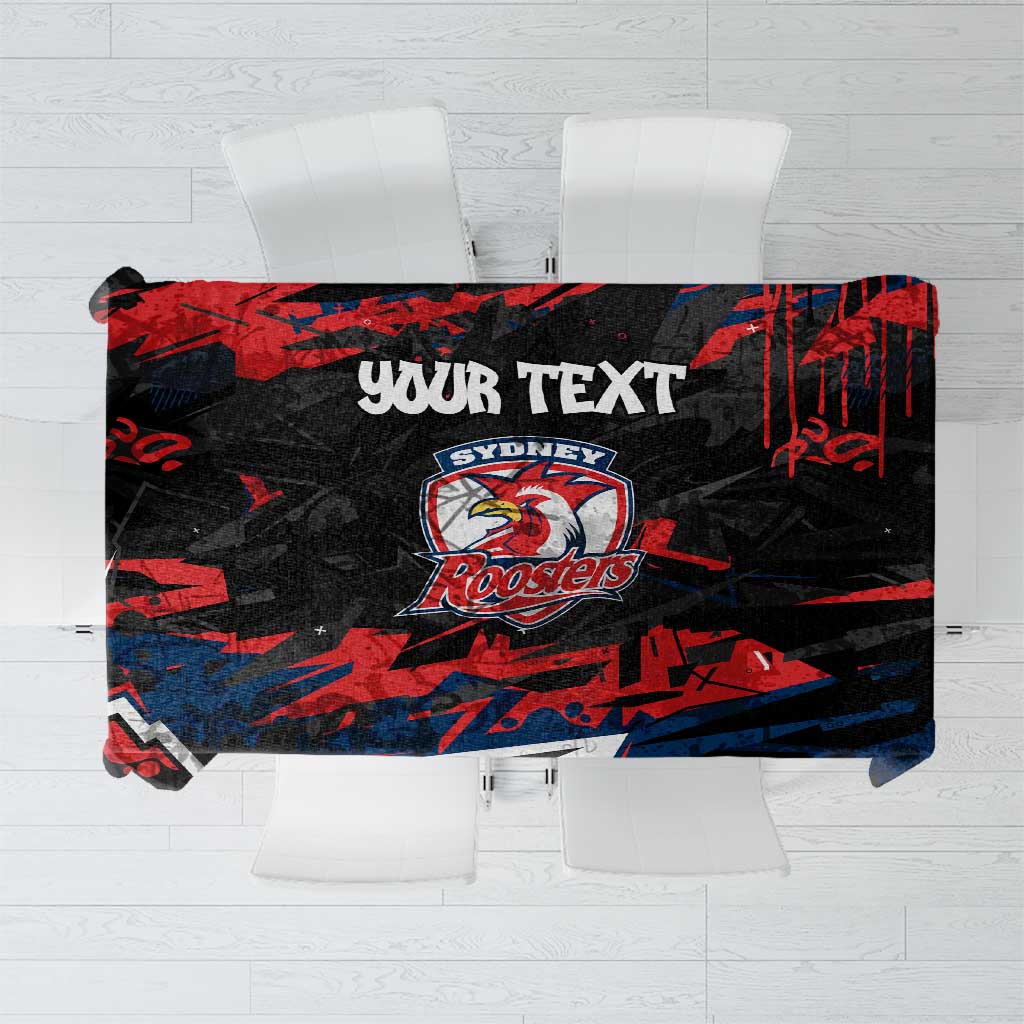 Personalized Sydney Roosters Tablecloth Graffiti Grunge Abstract Urban Street Style Design