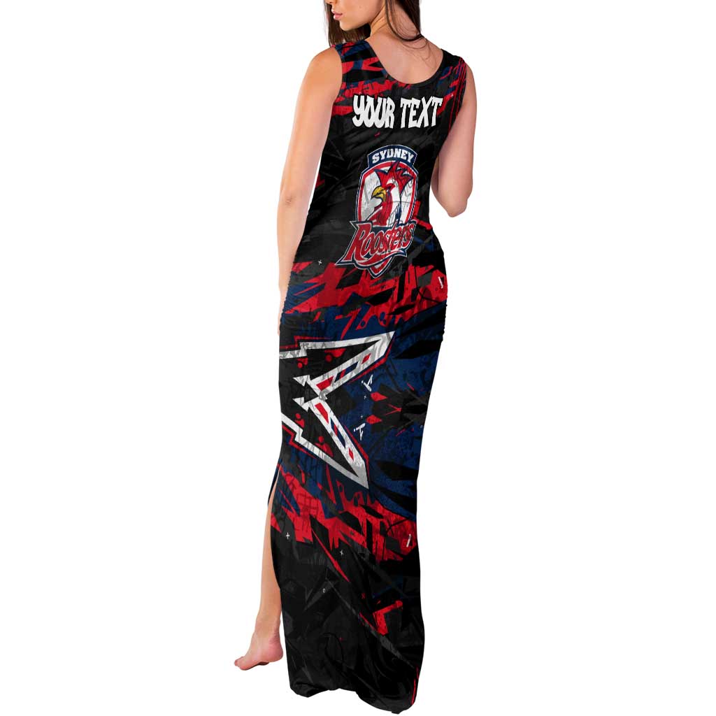 Personalized Sydney Roosters Tank Maxi Dress Graffiti Grunge Abstract Urban Street Style Design