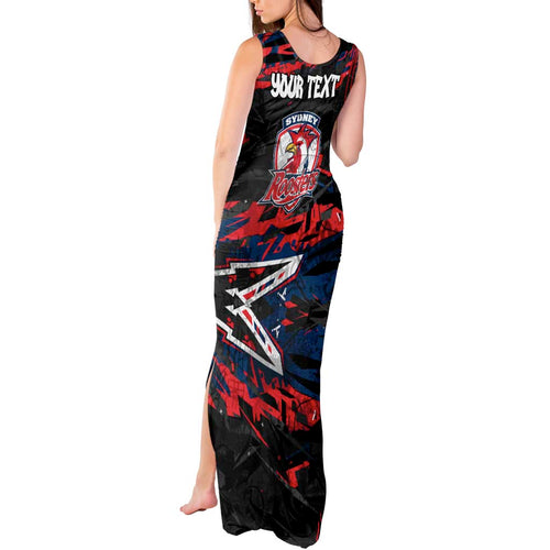 Personalized Sydney Roosters Tank Maxi Dress Graffiti Grunge Abstract Urban Street Style Design