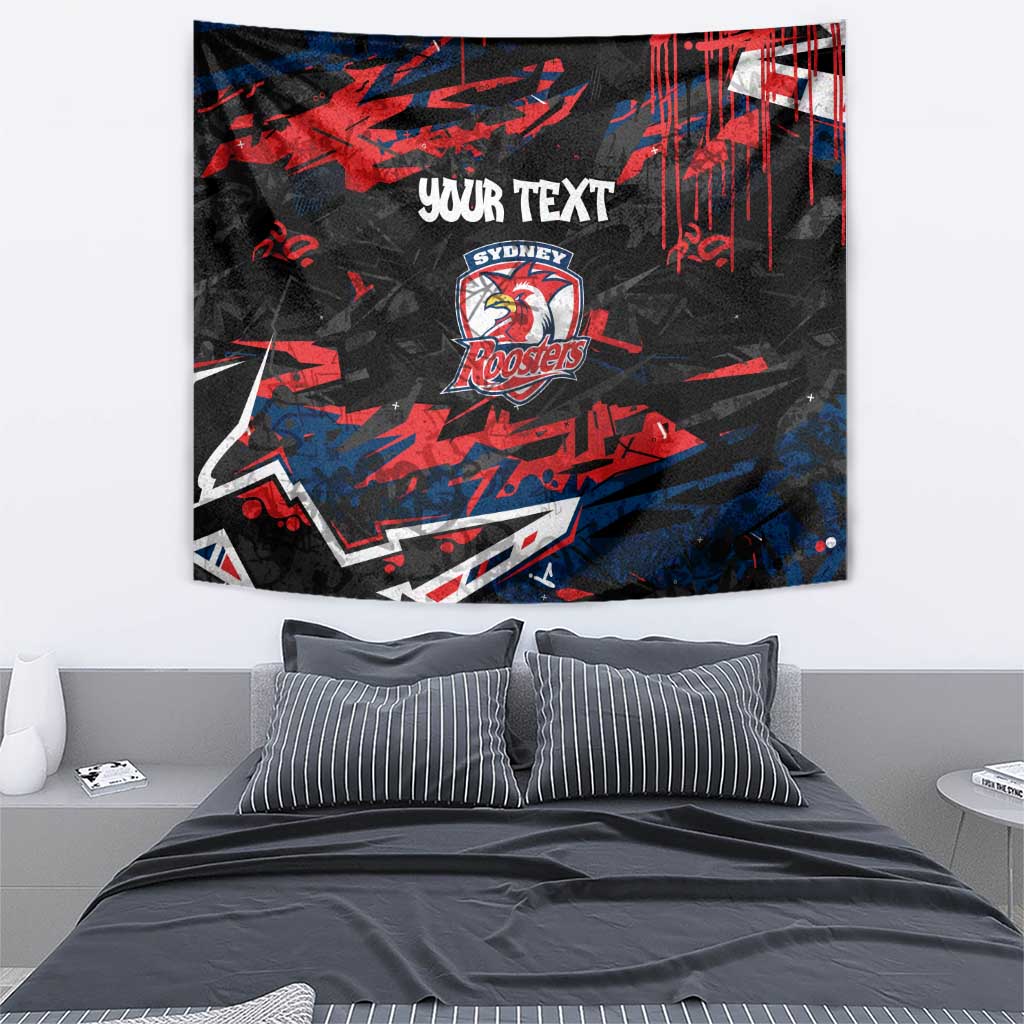 Personalized Sydney Roosters Tapestry Graffiti Grunge Abstract Urban Street Style Design