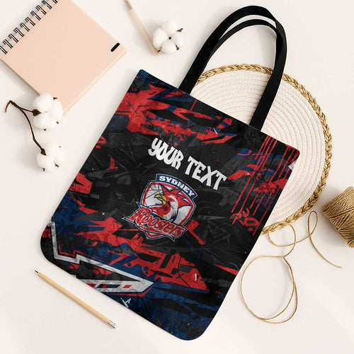 Personalized Sydney Roosters Tote Bag Graffiti Grunge Abstract Urban Street Style Design