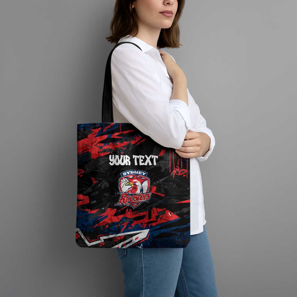 Personalized Sydney Roosters Tote Bag Graffiti Grunge Abstract Urban Street Style Design