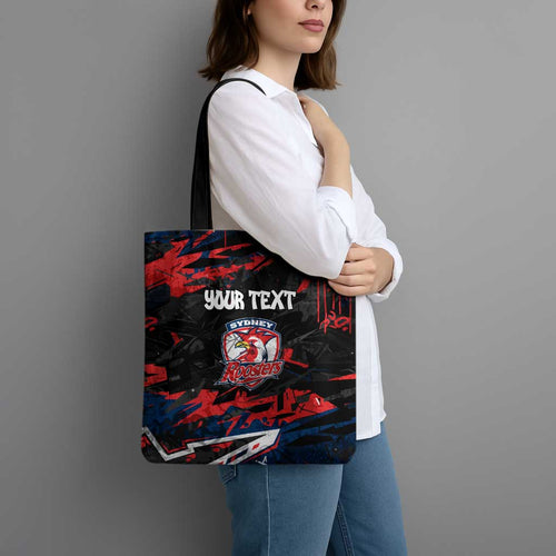 Personalized Sydney Roosters Tote Bag Graffiti Grunge Abstract Urban Street Style Design