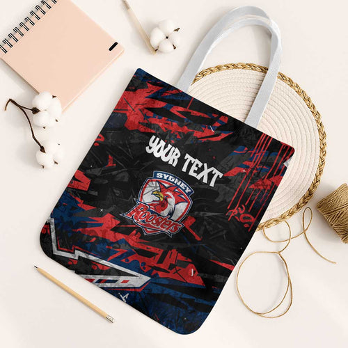 Personalized Sydney Roosters Tote Bag Graffiti Grunge Abstract Urban Street Style Design