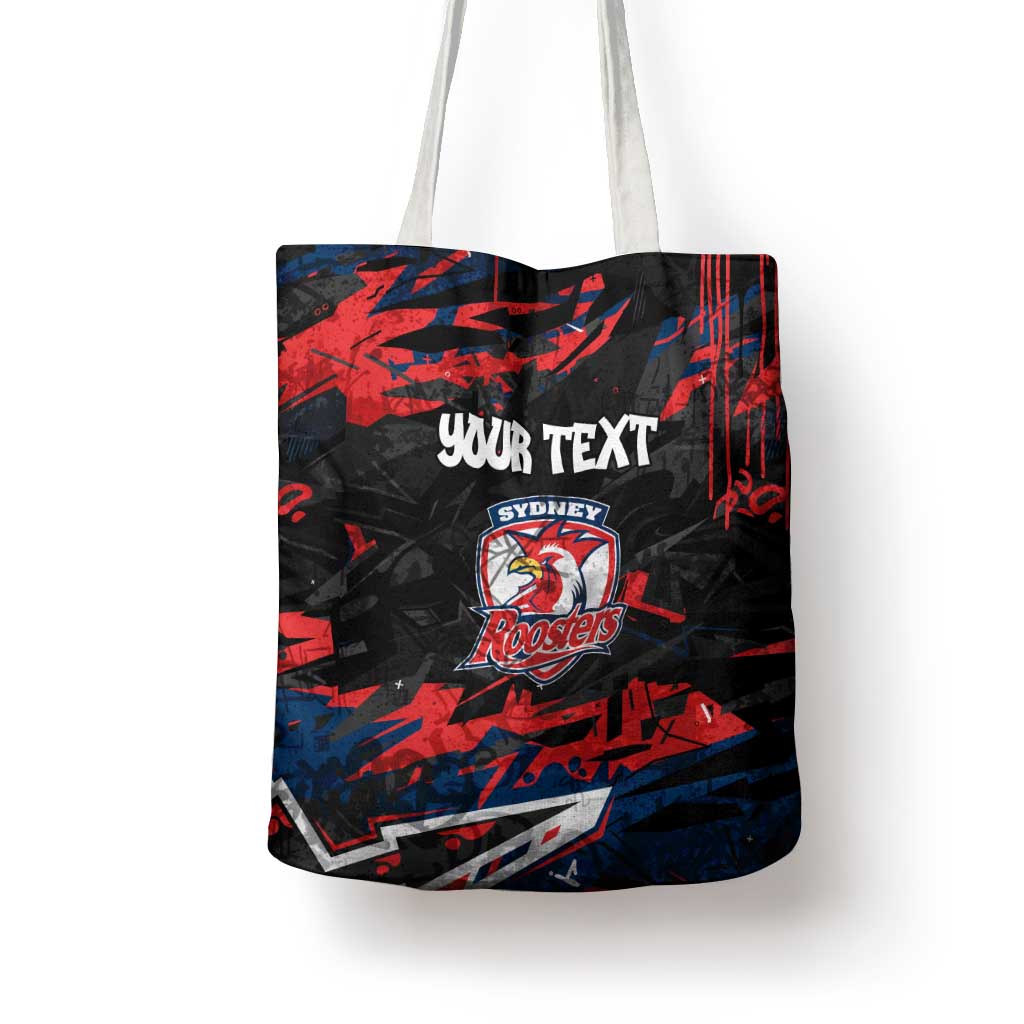 Personalized Sydney Roosters Tote Bag Graffiti Grunge Abstract Urban Street Style Design