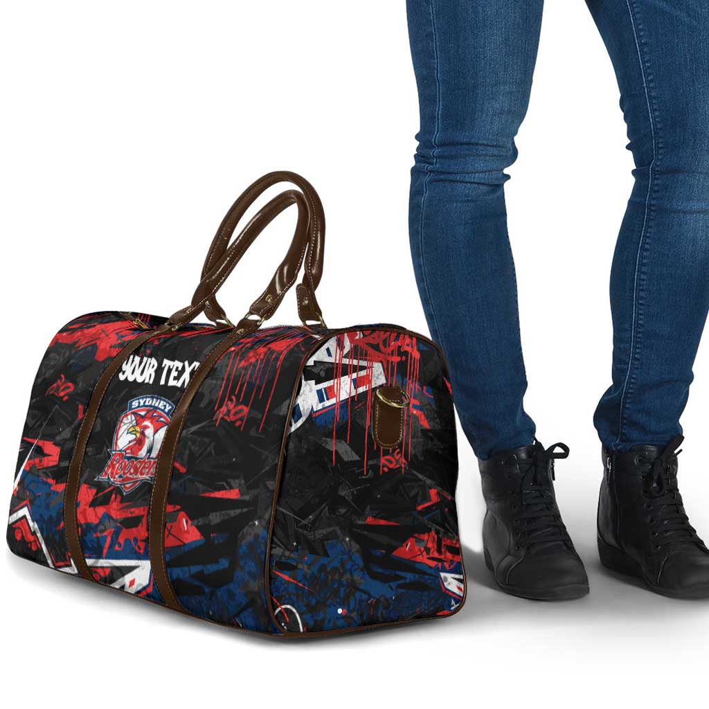 Personalized Sydney Roosters Travel Bag Graffiti Grunge Abstract Urban Street Style Design