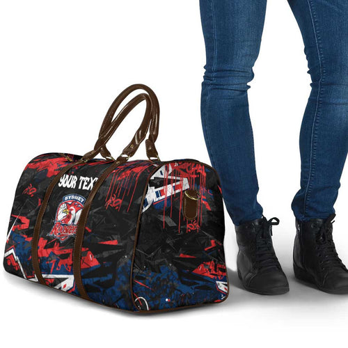Personalized Sydney Roosters Travel Bag Graffiti Grunge Abstract Urban Street Style Design