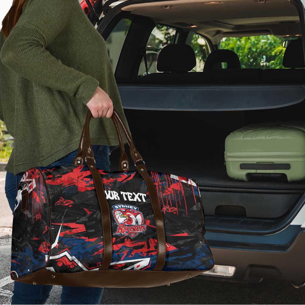 Personalized Sydney Roosters Travel Bag Graffiti Grunge Abstract Urban Street Style Design