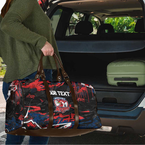 Personalized Sydney Roosters Travel Bag Graffiti Grunge Abstract Urban Street Style Design