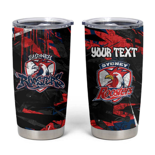 Personalized Sydney Roosters Tumbler Cup Graffiti Grunge Abstract Urban Street Style Design