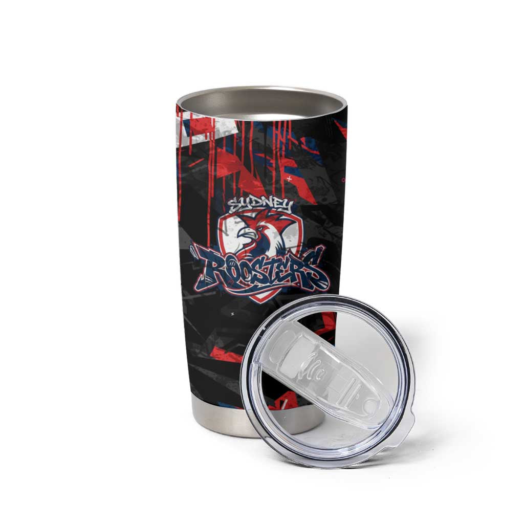 Personalized Sydney Roosters Tumbler Cup Graffiti Grunge Abstract Urban Street Style Design