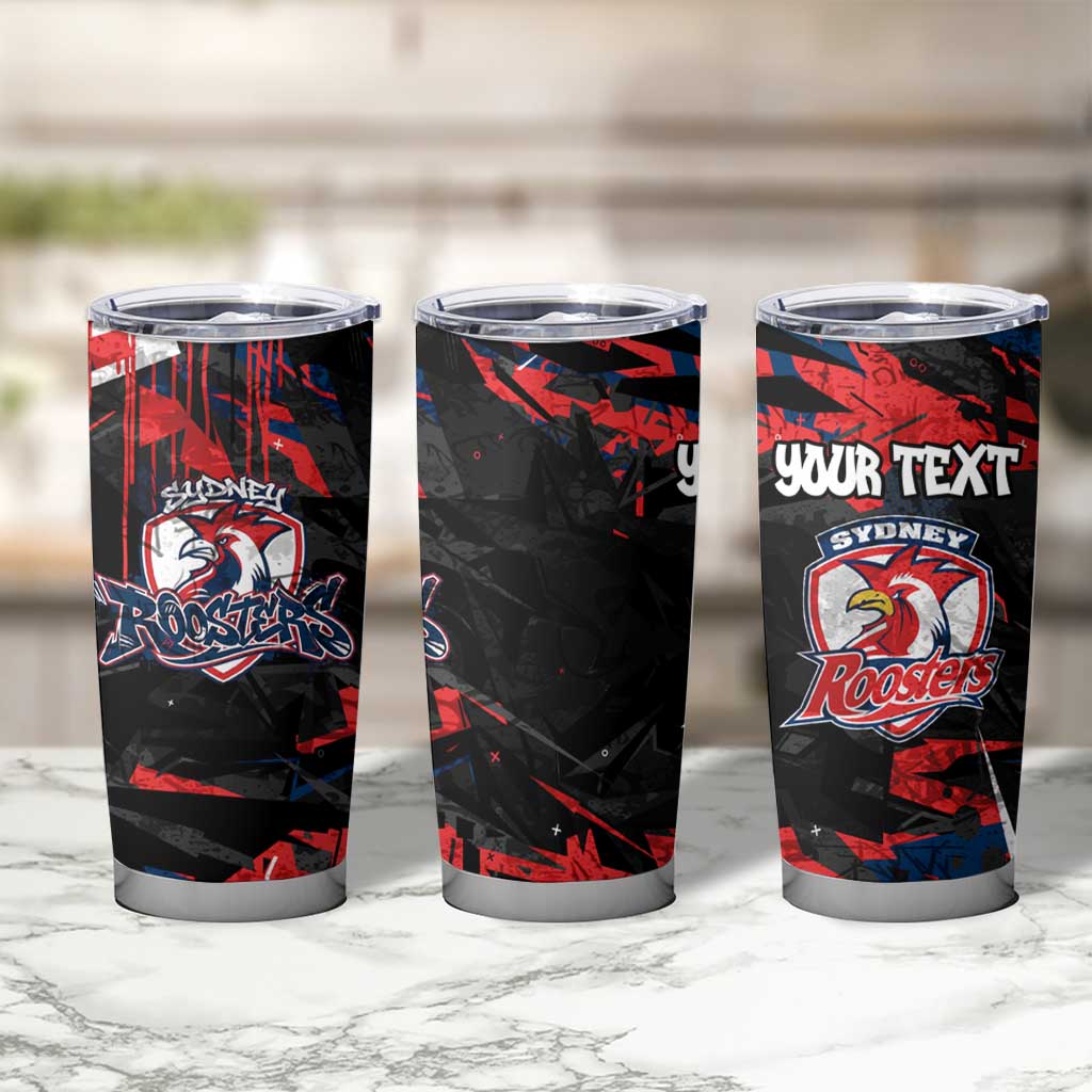 Personalized Sydney Roosters Tumbler Cup Graffiti Grunge Abstract Urban Street Style Design