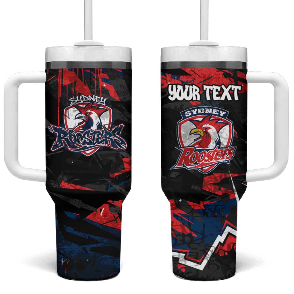 Personalized Sydney Roosters Tumbler With Handle Graffiti Grunge Abstract Urban Street Style Design