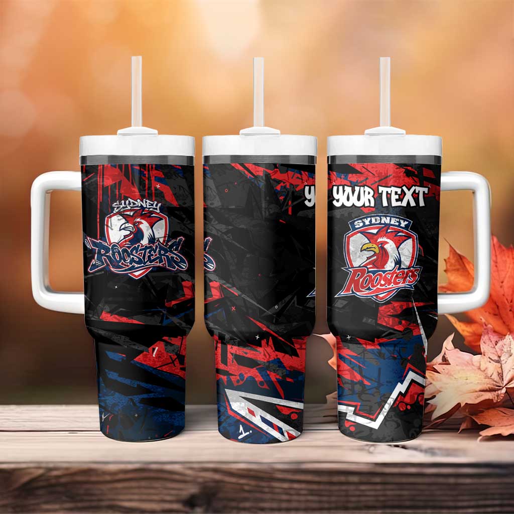 Personalized Sydney Roosters Tumbler With Handle Graffiti Grunge Abstract Urban Street Style Design