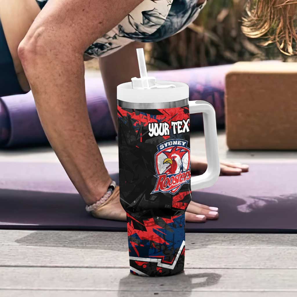 Personalized Sydney Roosters Tumbler With Handle Graffiti Grunge Abstract Urban Street Style Design