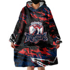 Personalized Sydney Roosters Wearable Blanket Hoodie Graffiti Grunge Abstract Urban Street Style Design