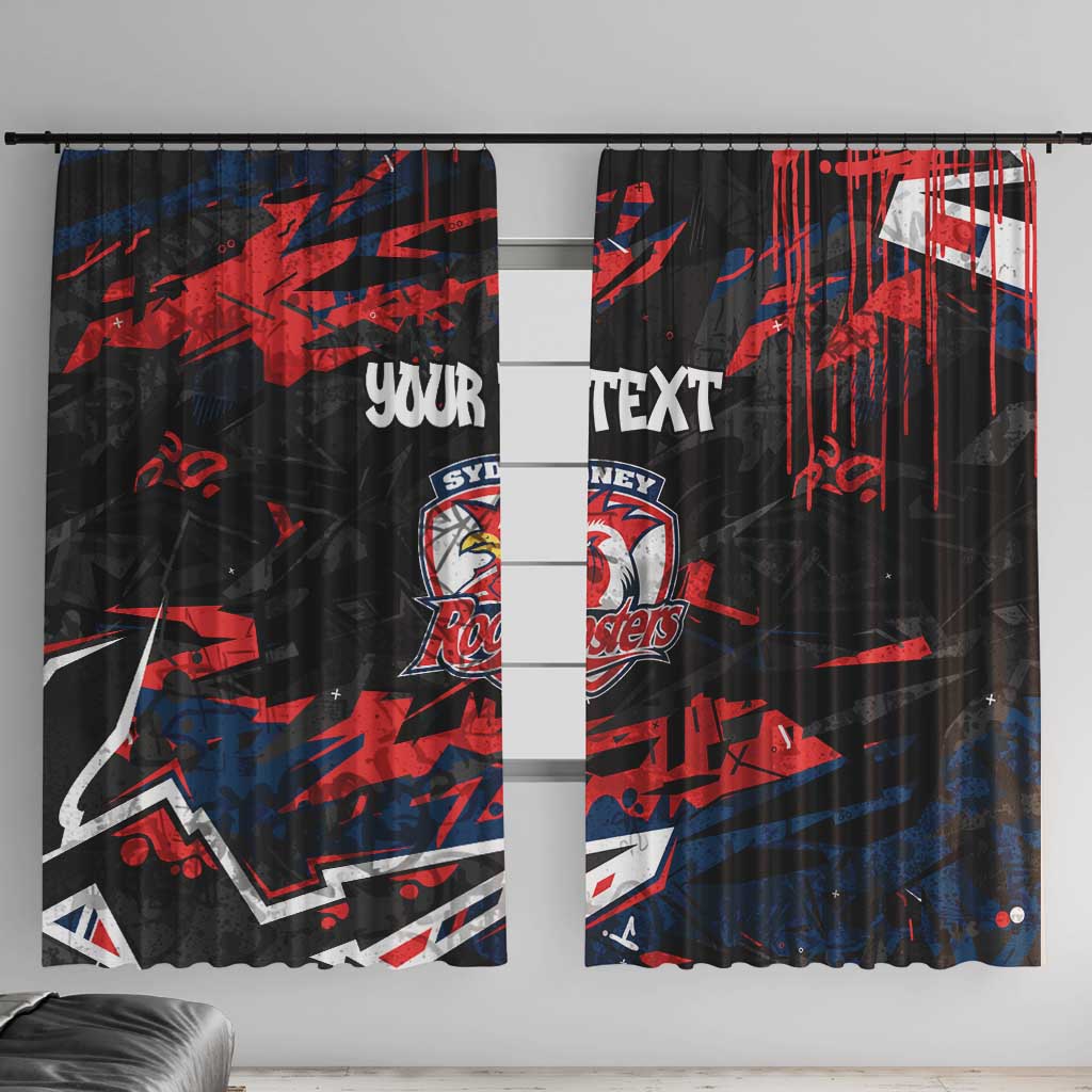 Personalized Sydney Roosters Window Curtain Graffiti Grunge Abstract Urban Street Style Design