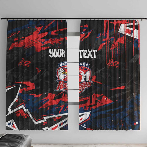 Personalized Sydney Roosters Window Curtain Graffiti Grunge Abstract Urban Street Style Design