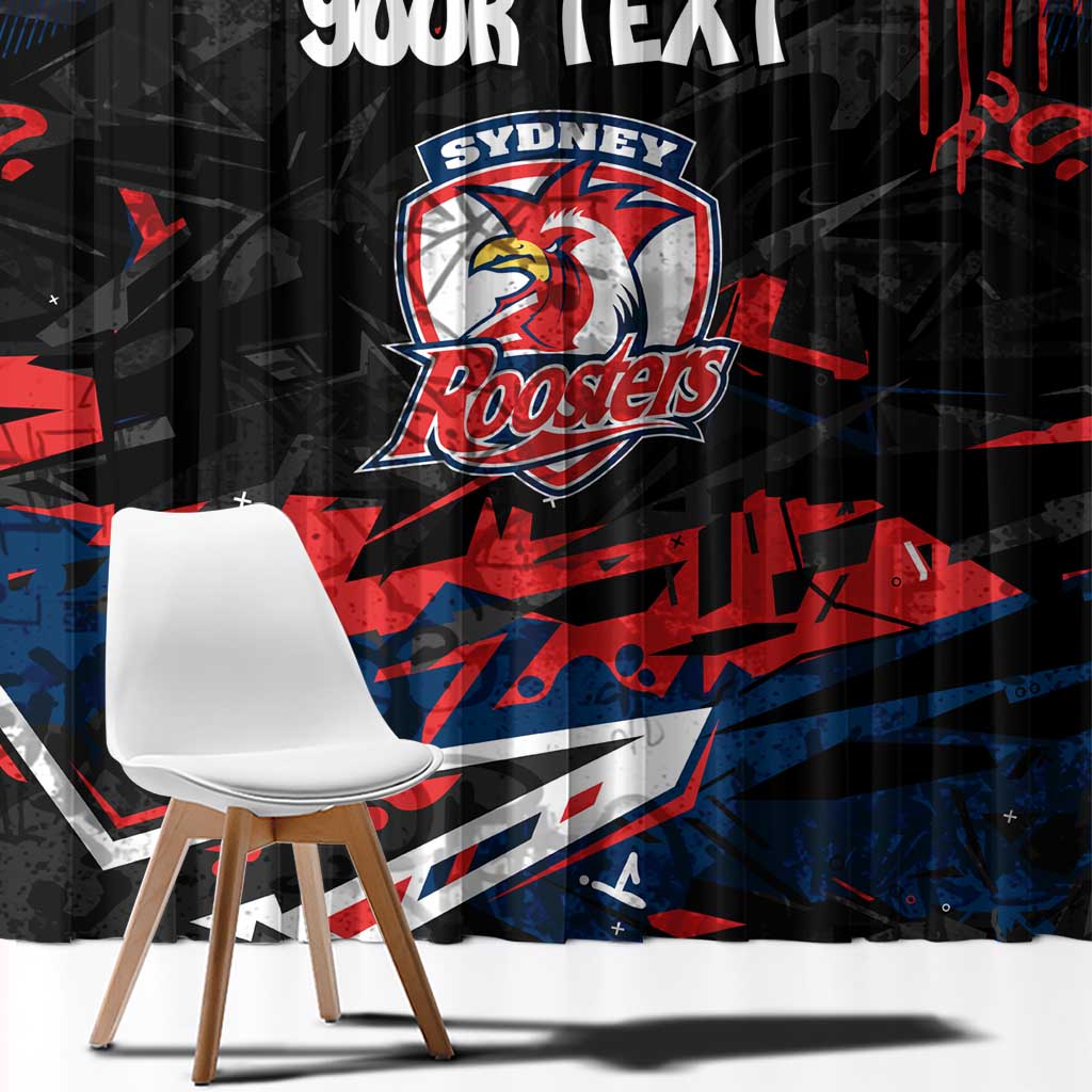 Personalized Sydney Roosters Window Curtain Graffiti Grunge Abstract Urban Street Style Design