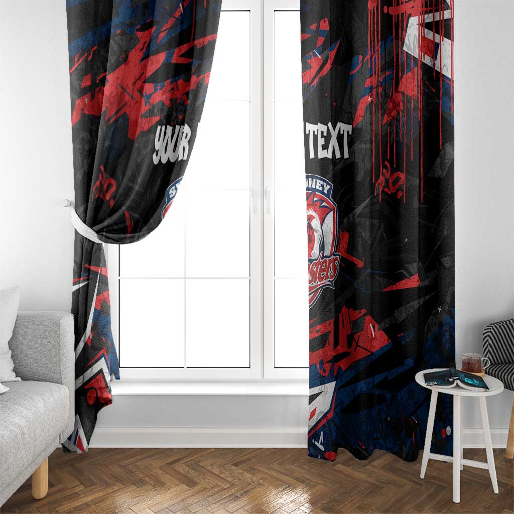Personalized Sydney Roosters Window Curtain Graffiti Grunge Abstract Urban Street Style Design