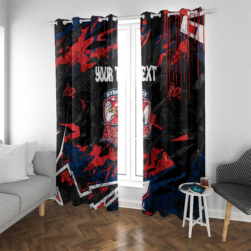Personalized Sydney Roosters Window Curtain Graffiti Grunge Abstract Urban Street Style Design