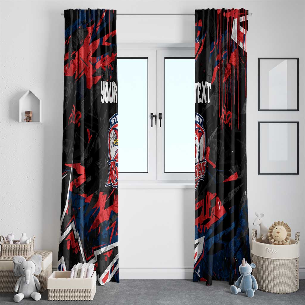 Personalized Sydney Roosters Window Curtain Graffiti Grunge Abstract Urban Street Style Design