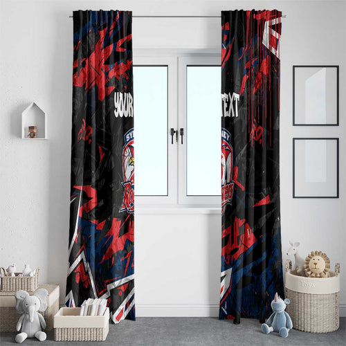 Personalized Sydney Roosters Window Curtain Graffiti Grunge Abstract Urban Street Style Design