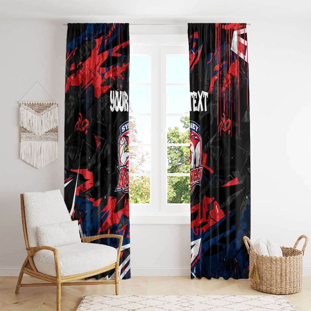 Personalized Sydney Roosters Window Curtain Graffiti Grunge Abstract Urban Street Style Design