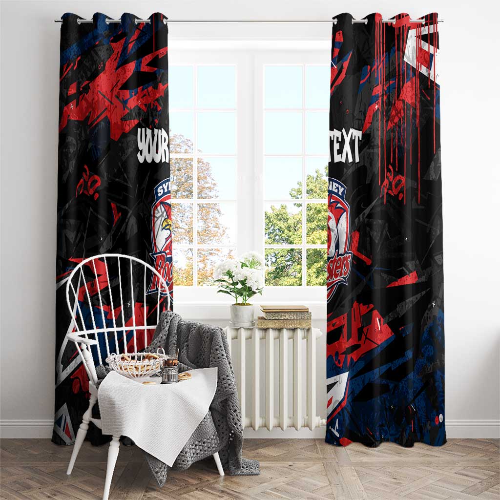 Personalized Sydney Roosters Window Curtain Graffiti Grunge Abstract Urban Street Style Design