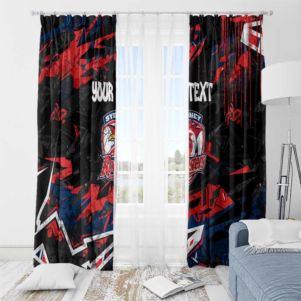 Personalized Sydney Roosters Window Curtain Graffiti Grunge Abstract Urban Street Style Design
