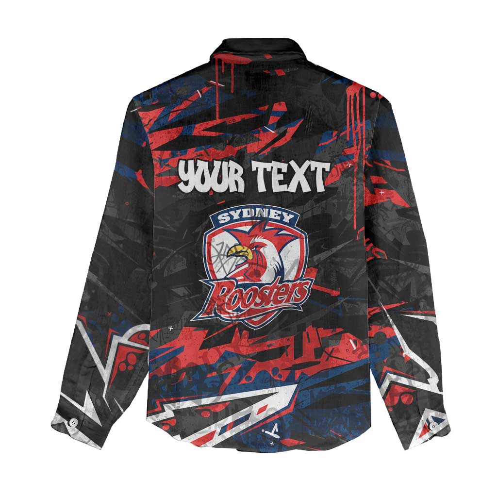 Personalized Sydney Roosters Women Casual Shirt Graffiti Grunge Abstract Urban Street Style Design