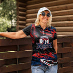 Personalized Sydney Roosters Women Polo Shirt Graffiti Grunge Abstract Urban Street Style Design