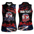 Personalized Sydney Roosters Women Sleeveless Polo Shirt Graffiti Grunge Abstract Urban Street Style Design