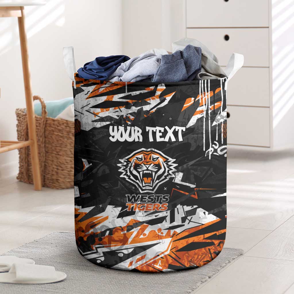 Personalized Wests Tigers Laundry Basket Graffiti Grunge Abstract Urban Street Style Design