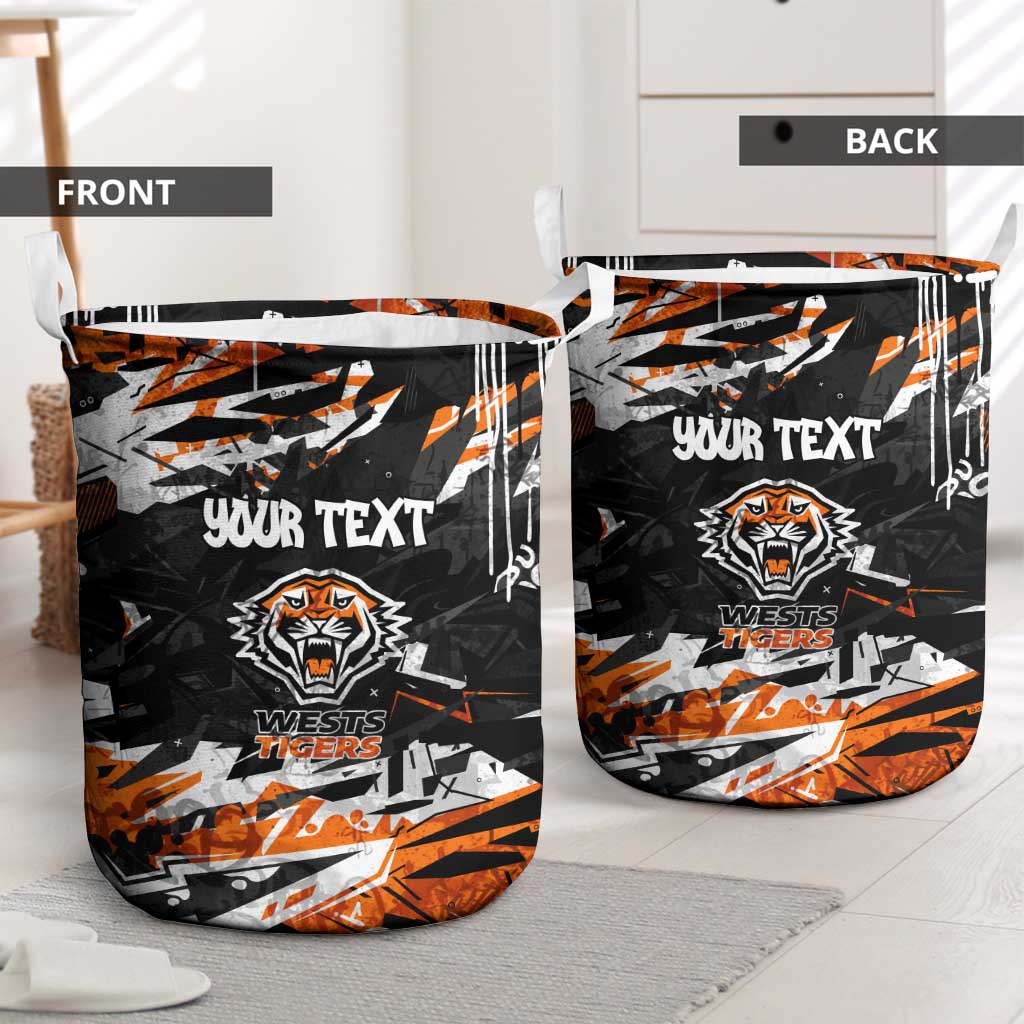 Personalized Wests Tigers Laundry Basket Graffiti Grunge Abstract Urban Street Style Design