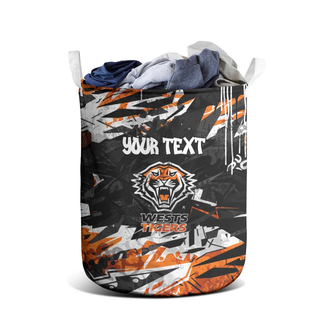 Personalized Wests Tigers Laundry Basket Graffiti Grunge Abstract Urban Street Style Design