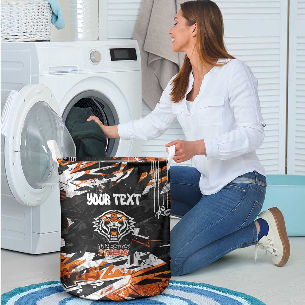 Personalized Wests Tigers Laundry Basket Graffiti Grunge Abstract Urban Street Style Design