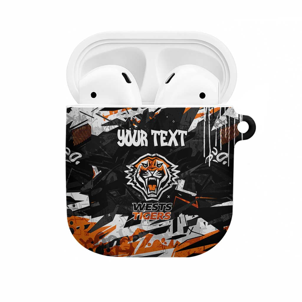 Personalized Wests Tigers AirPods Case Graffiti Grunge Abstract Urban Street Style Design