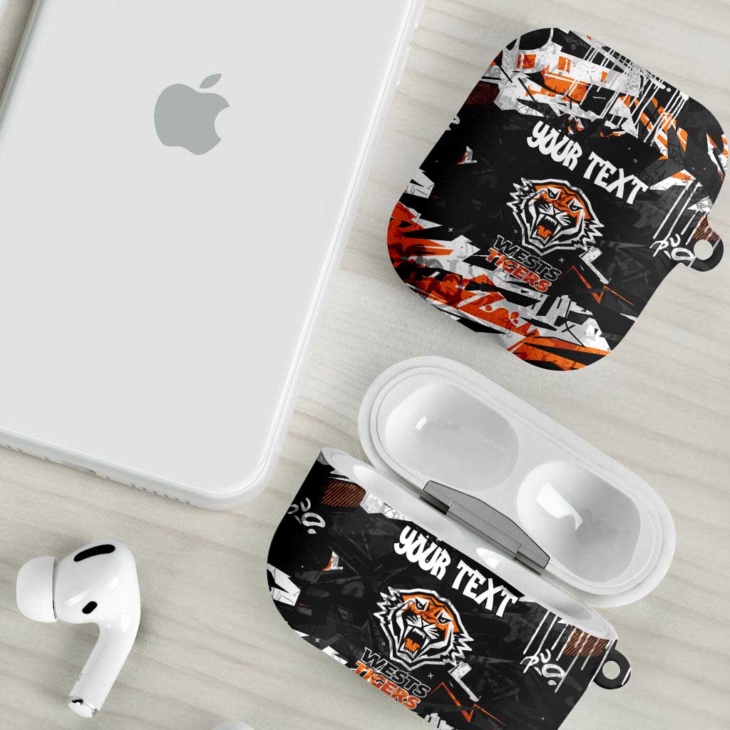 Personalized Wests Tigers AirPods Case Graffiti Grunge Abstract Urban Street Style Design
