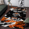 Personalized Wests Tigers Area Rug Graffiti Grunge Abstract Urban Street Style Design