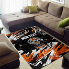 Personalized Wests Tigers Area Rug Graffiti Grunge Abstract Urban Street Style Design