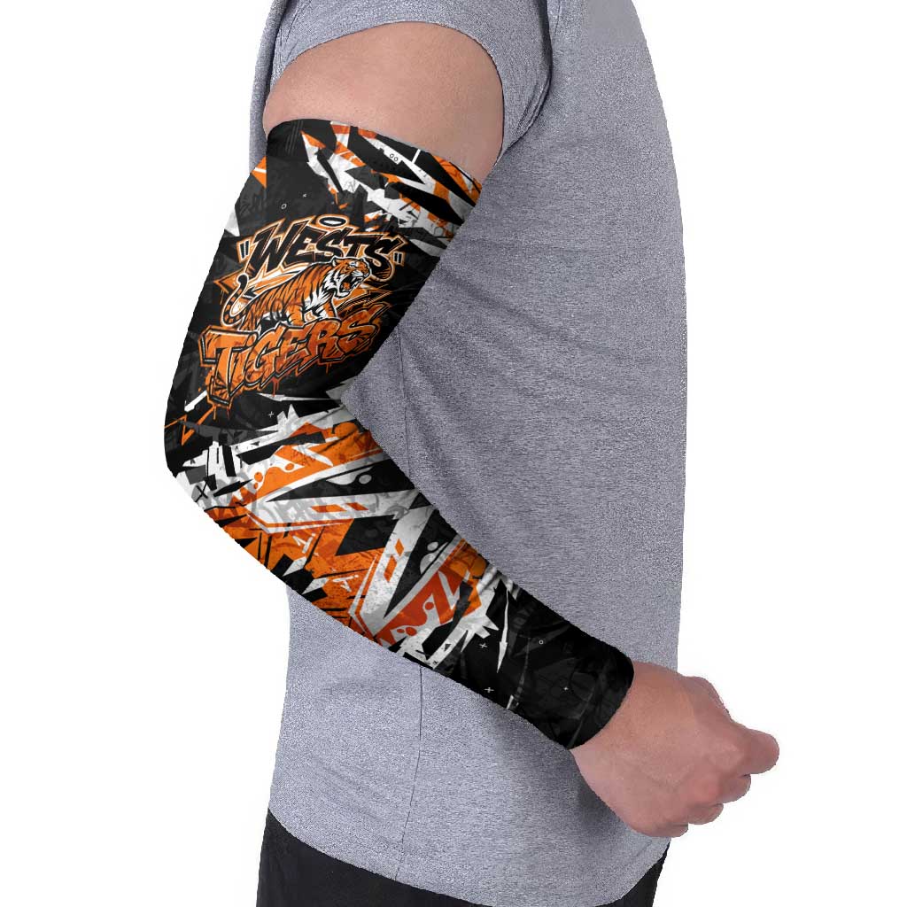 Personalized Wests Tigers Arm Sleeves Graffiti Grunge Abstract Urban Street Style Design