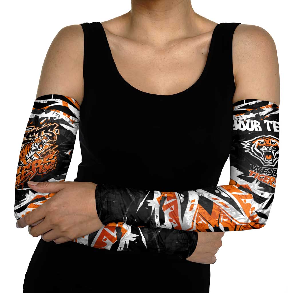 Personalized Wests Tigers Arm Sleeves Graffiti Grunge Abstract Urban Street Style Design