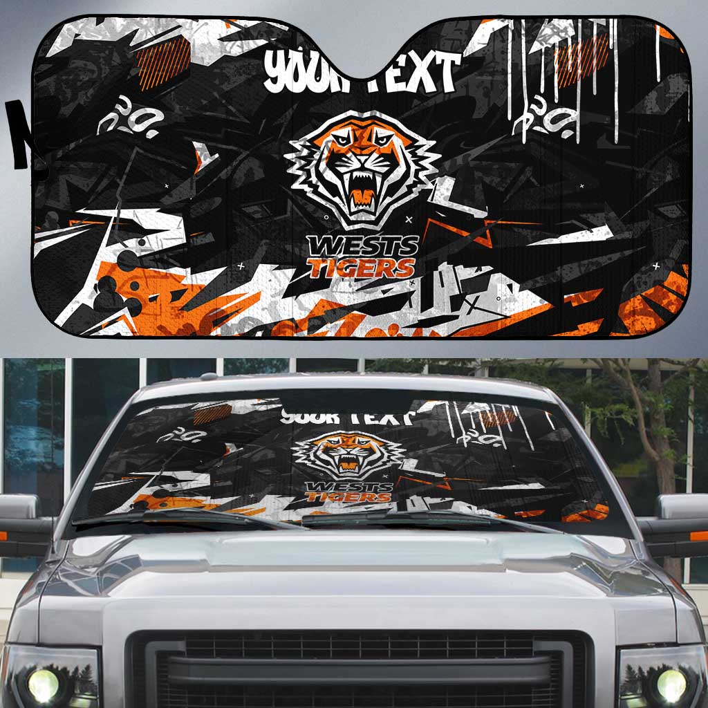 Personalized Wests Tigers Auto Sun Shade Graffiti Grunge Abstract Urban Street Style Design